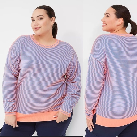 Livi Active Sweaters - NWT LIVI ACTIVE Lane Bryant Atheleisure Crewneck Ottoman Sweater in Fusion Coral